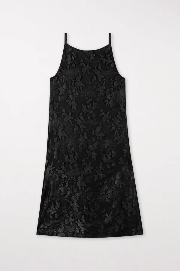 Kleider-LUISA CERANO Slipdress Mit Flower-Design black