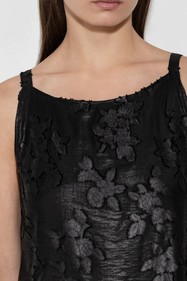 Kleider-LUISA CERANO Slipdress Mit Flower-Design black