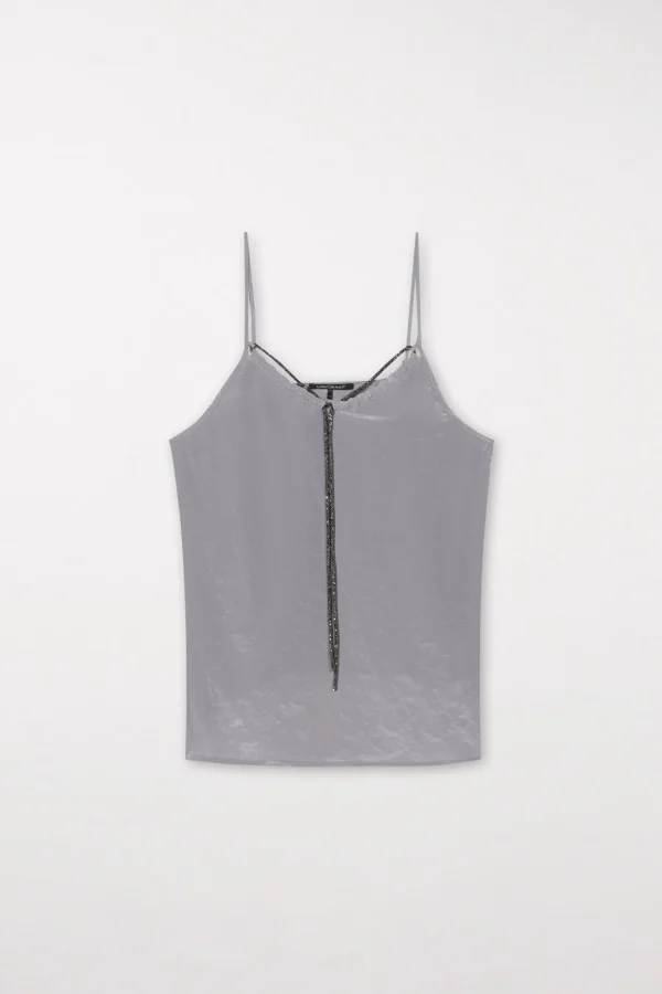Shirts & Tops-LUISA CERANO Spaghetti-Top Mit Strasskordel