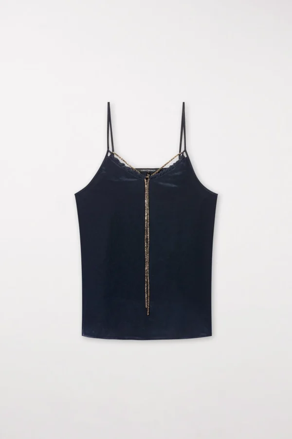 Shirts & Tops-LUISA CERANO Spaghetti-Top Mit Strasskordel