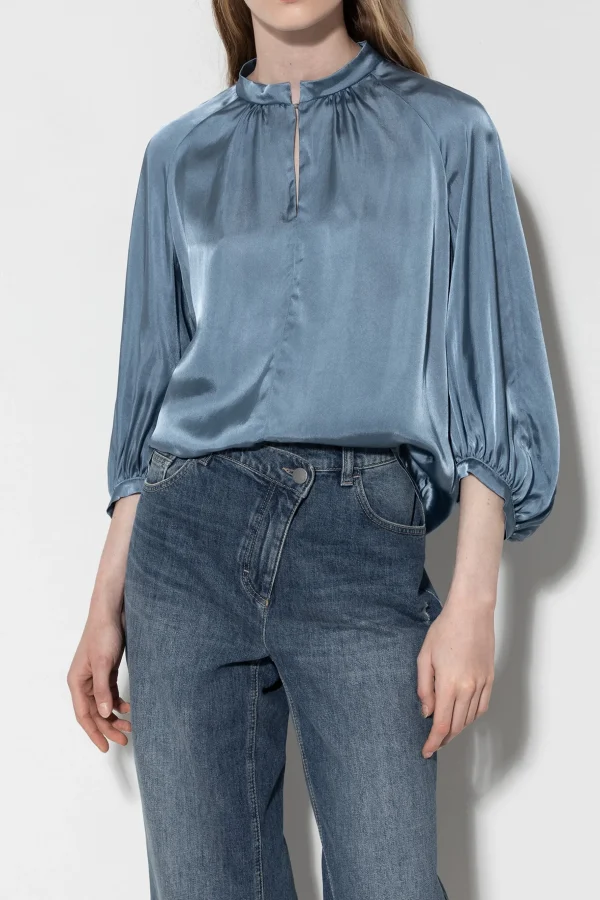 Blusen-LUISA CERANO Stehkragenbluse Mit 3/4-Arm
