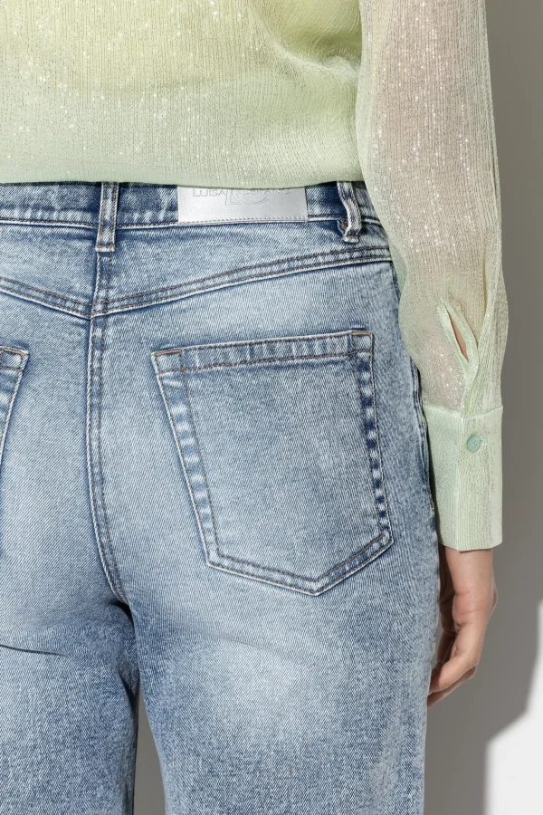 Hosen | Denim-LUISA CERANO Straightleg-Denim Im Used-Look denim blue