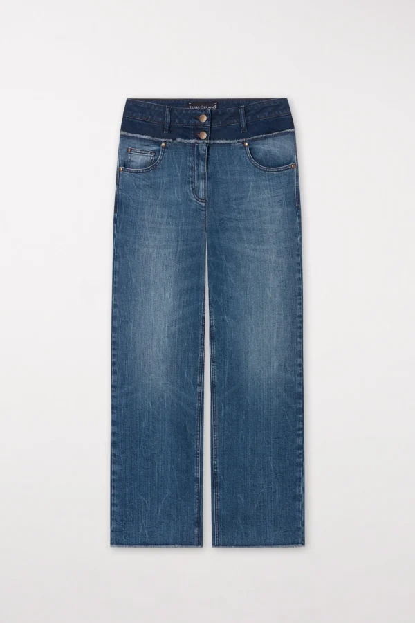 Denim | Hosen-LUISA CERANO Straight-Soft-Denim denim blue
