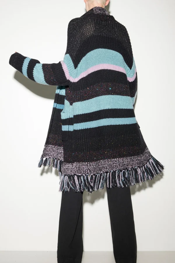 Strick-LUISA CERANO Streifen-Cardigan Aus Woll-Mix multi