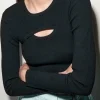 Strick-LUISA CERANO Strickpulli Mit Cut-out-Detail deep black
