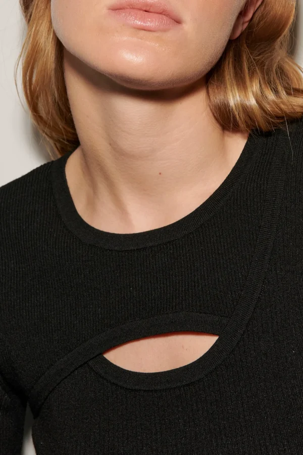 Strick-LUISA CERANO Strickpulli Mit Cut-out-Detail deep black