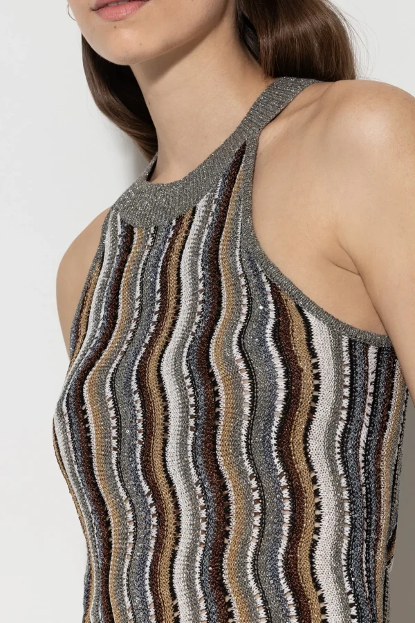 Sets | Shirts & Tops-LUISA CERANO Stricktop Mit Fancy-Stripe multi