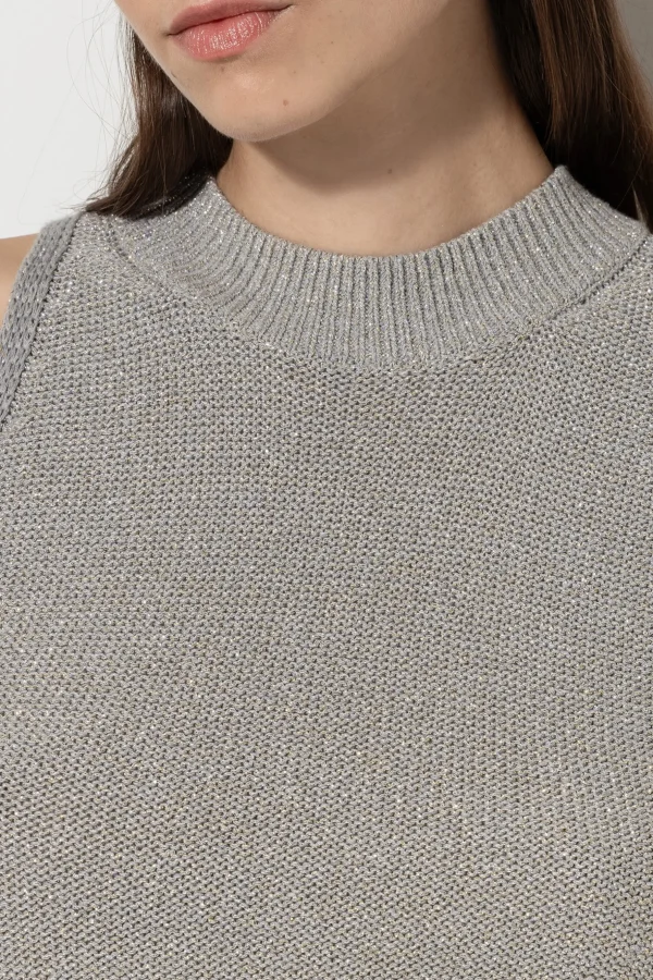 Strick | Shirts & Tops-LUISA CERANO Stricktop Mit Turtleneck heather grey