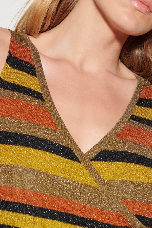 Strick-LUISA CERANO Stricktop Mit Wickeleffekt multi