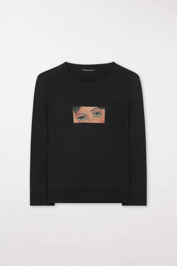 Shirts & Tops-LUISA CERANO Sweater Mit Modigliani-Print black