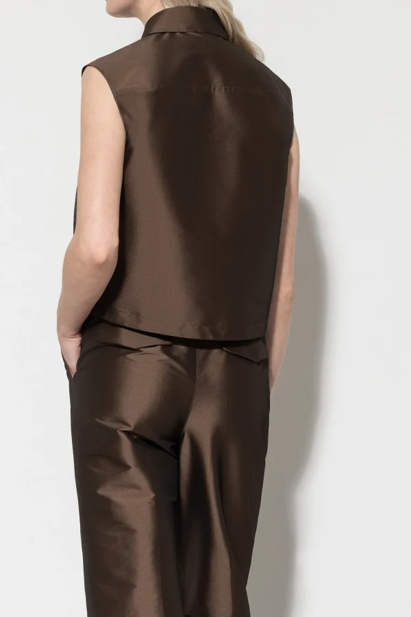 Sets | Blusen-LUISA CERANO Taft-Hemdbluse nougat