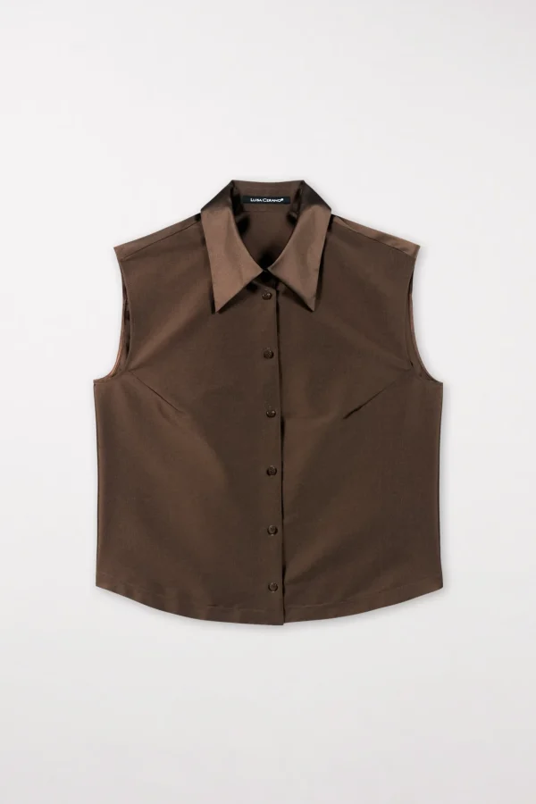 Sets | Blusen-LUISA CERANO Taft-Hemdbluse nougat