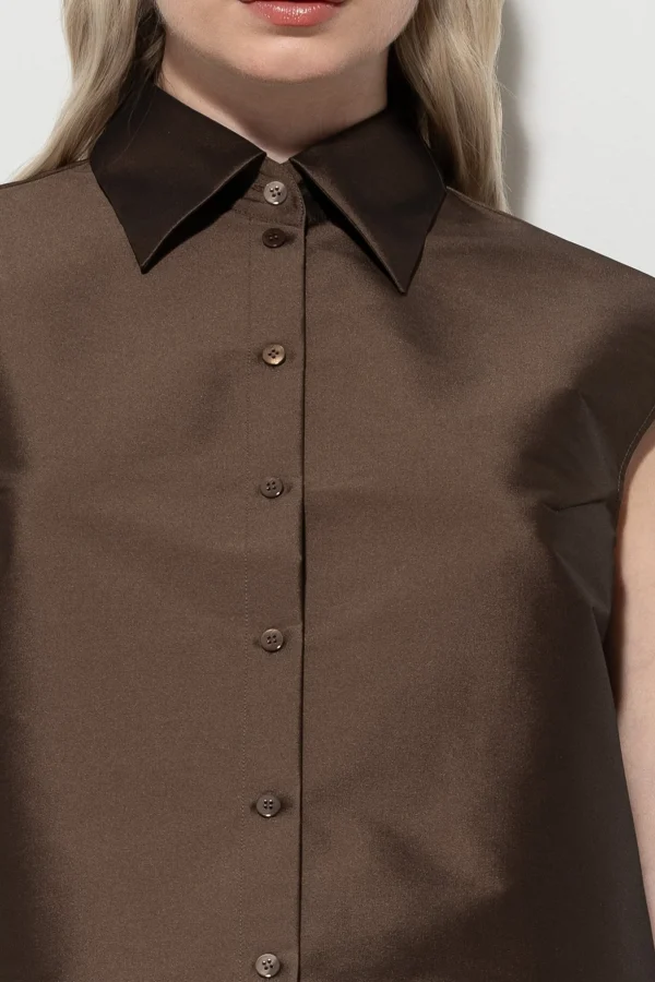 Sets | Blusen-LUISA CERANO Taft-Hemdbluse nougat