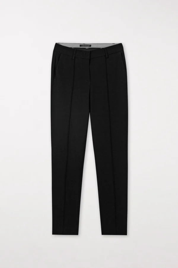 Business Studio-LUISA CERANO Tapered Pants Aus Techno Sablé black