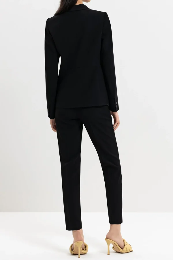 Business Studio-LUISA CERANO Tapered Pants Aus Techno Sablé black