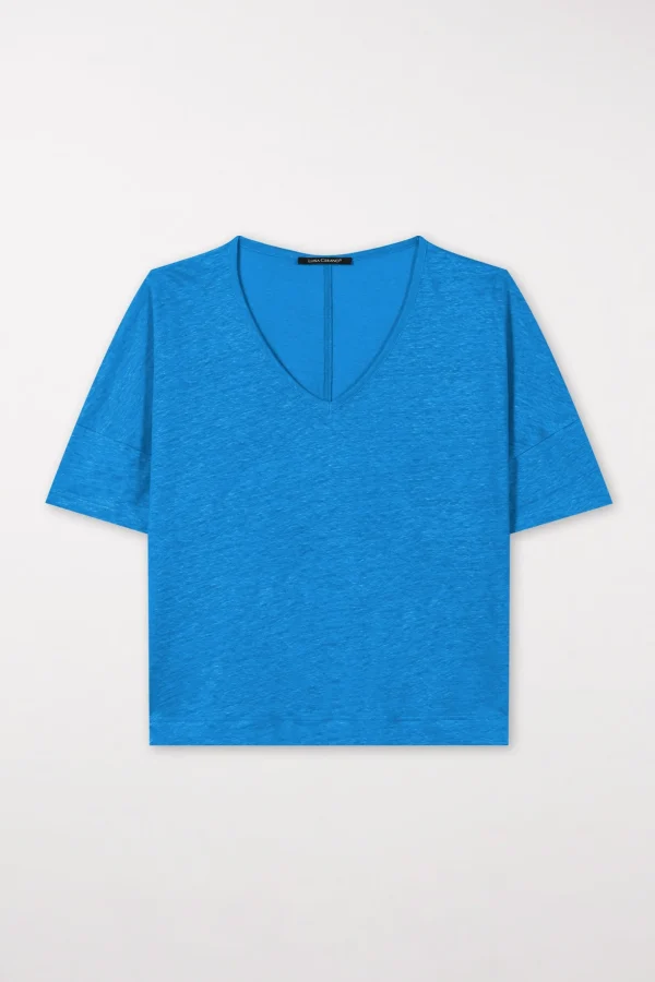 Shirts & Tops-LUISA CERANO T-Shirt Aus Leinen