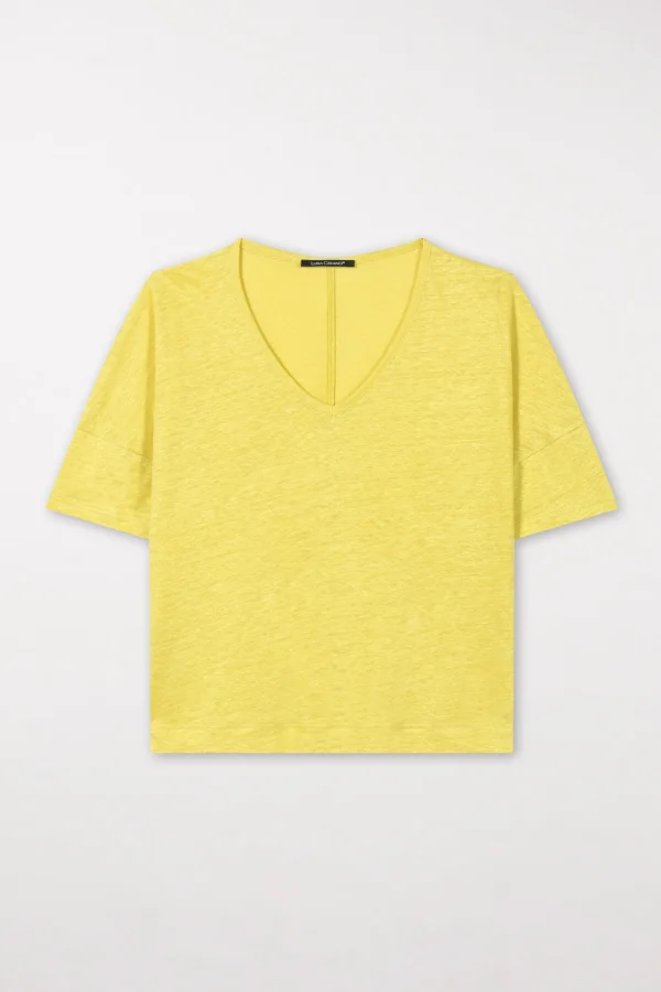 Shirts & Tops-LUISA CERANO T-Shirt Aus Leinen