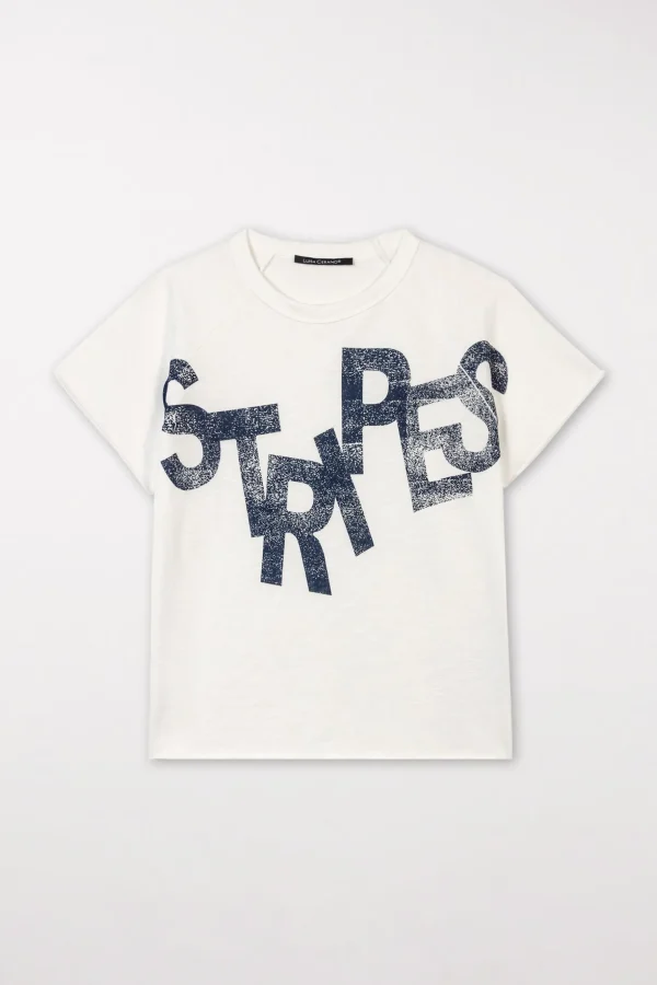 Shirts & Tops-LUISA CERANO T-Shirt Mit Wording-Print milk