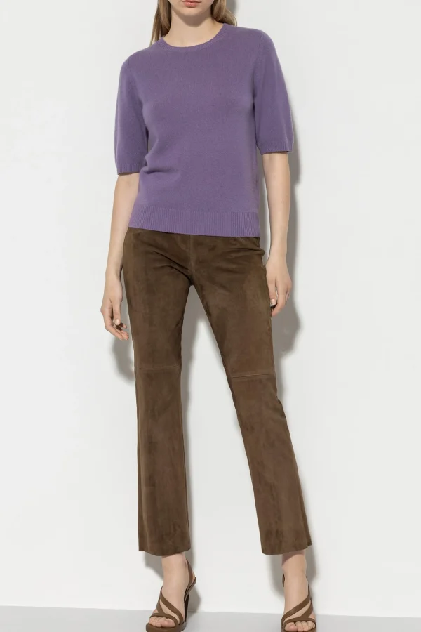 Hosen-LUISA CERANO Veloursleder-Babyflare-Pants