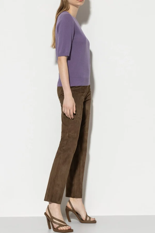 Hosen-LUISA CERANO Veloursleder-Babyflare-Pants