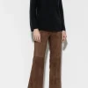 Hosen-LUISA CERANO Veloursleder-Bootcut-Pants hazelnut