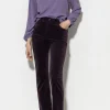 Hosen-LUISA CERANO Velvet-Babyflare-Pants burgundy