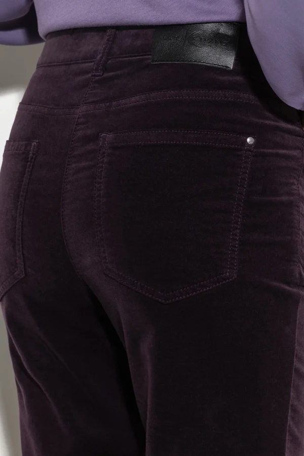 Hosen-LUISA CERANO Velvet-Babyflare-Pants burgundy