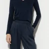 Shirts & Tops-LUISA CERANO V-Neck-Langarmshirt midnight blue