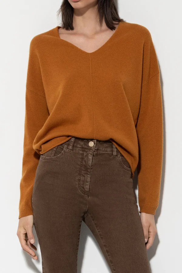 Strick-LUISA CERANO V-Neck-Pulli Aus Kaschmir-Mix