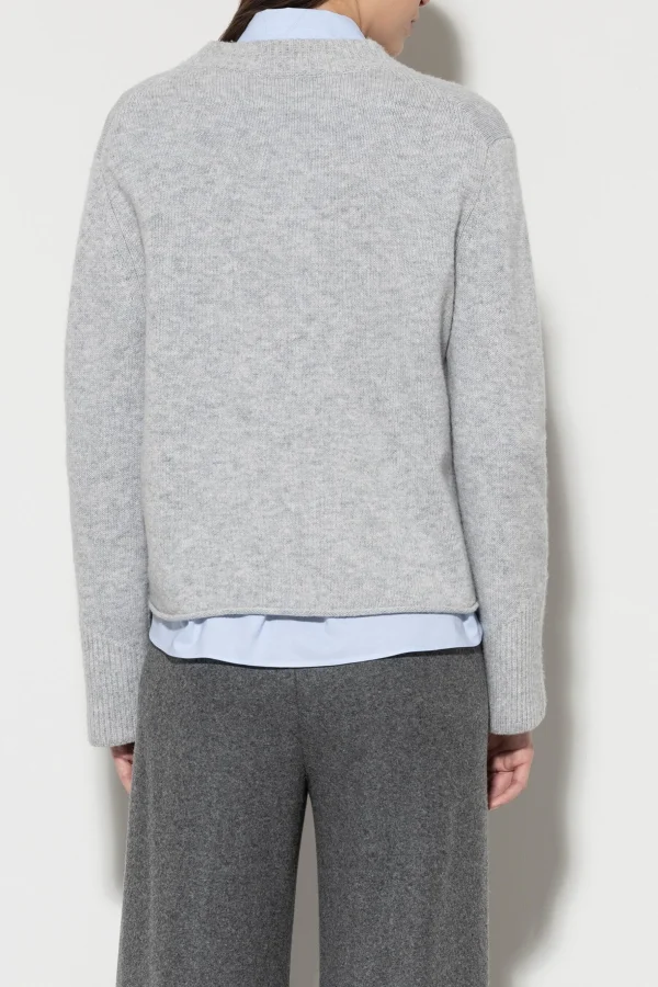 Strick-LUISA CERANO V-Pullover Aus Kaschmir-Mix light grey melange