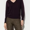 Strick-LUISA CERANO V-Pullover Aus Seiden-Mix burgundy