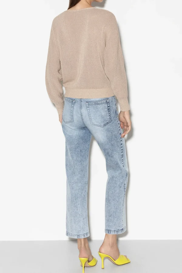 Strick-LUISA CERANO V-Pullover In Parallelo-Optik cashew