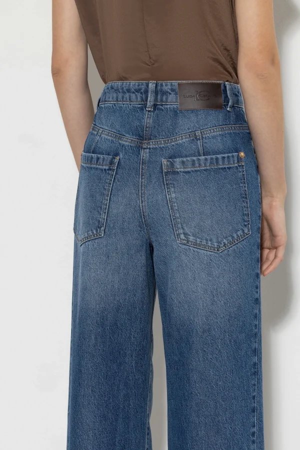 Denim | Hosen-LUISA CERANO Wideleg-Denim denim blue