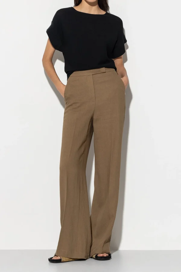 Hosen | Sets-LUISA CERANO Wideleg-Pants Aus Leinen-Mix