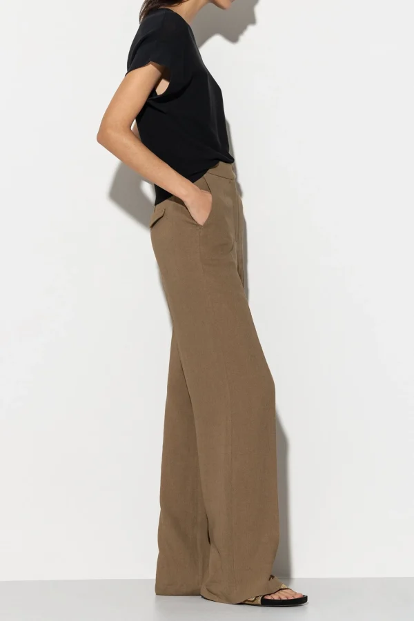 Hosen | Sets-LUISA CERANO Wideleg-Pants Aus Leinen-Mix