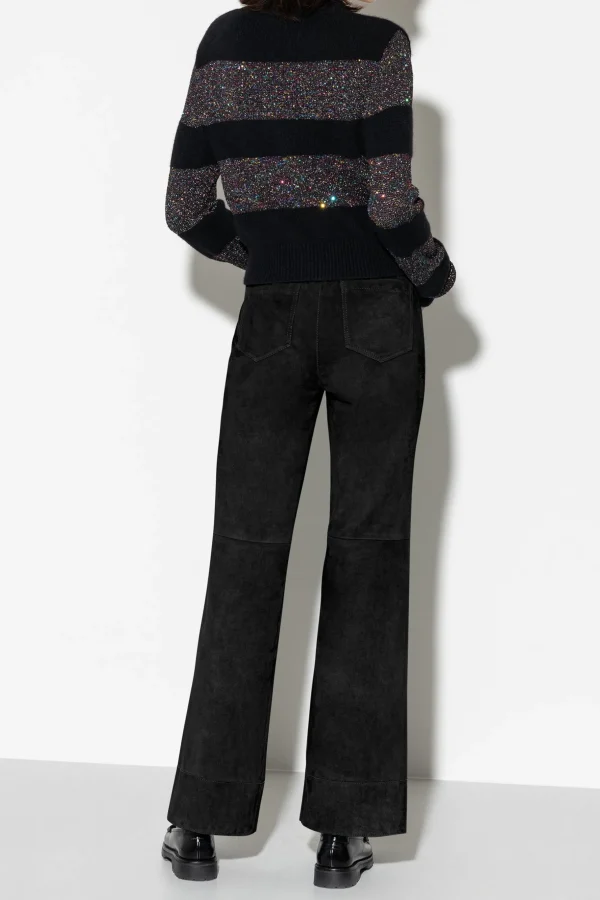 Hosen-LUISA CERANO Wideleg-Pants Aus Veloursleder