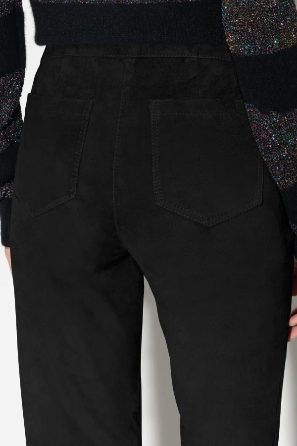 Hosen-LUISA CERANO Wideleg-Pants Aus Veloursleder