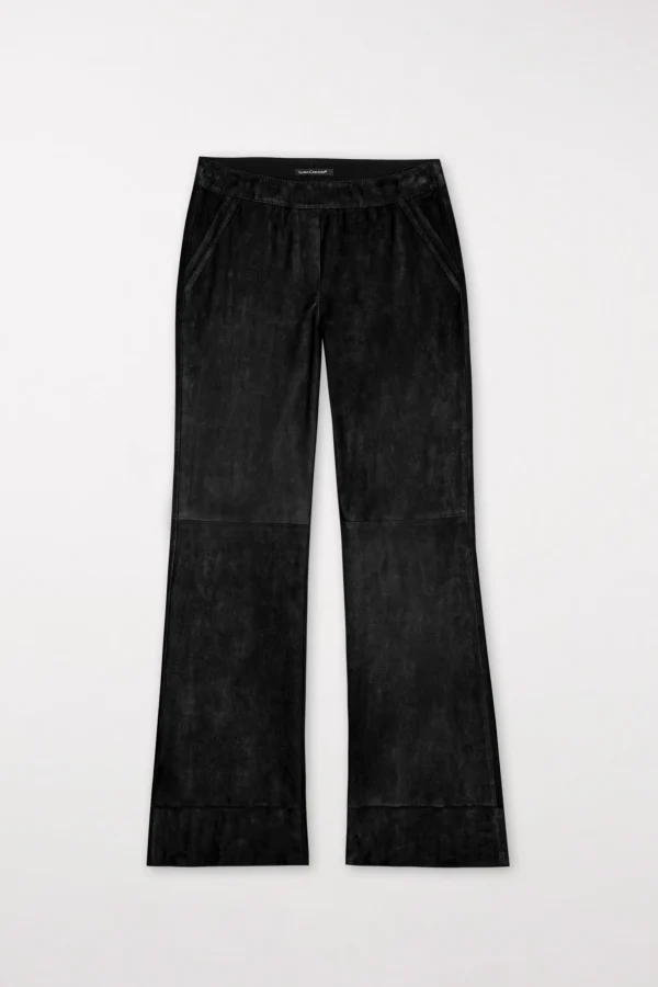 Hosen-LUISA CERANO Wideleg-Pants Aus Veloursleder