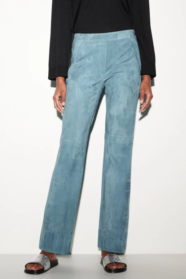 Hosen-LUISA CERANO Wideleg-Pants Aus Veloursleder
