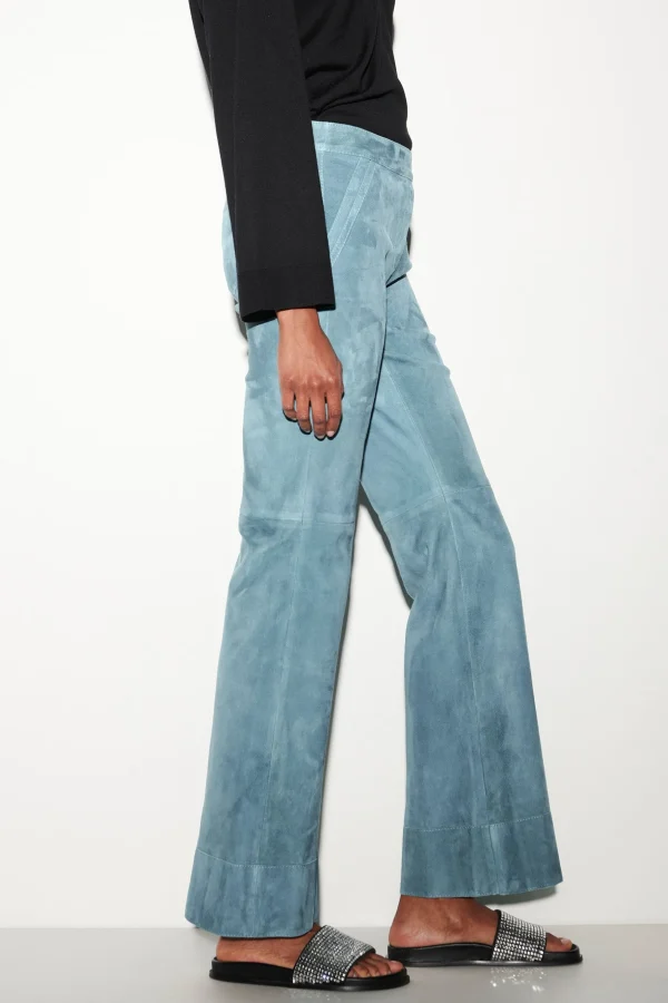 Hosen-LUISA CERANO Wideleg-Pants Aus Veloursleder
