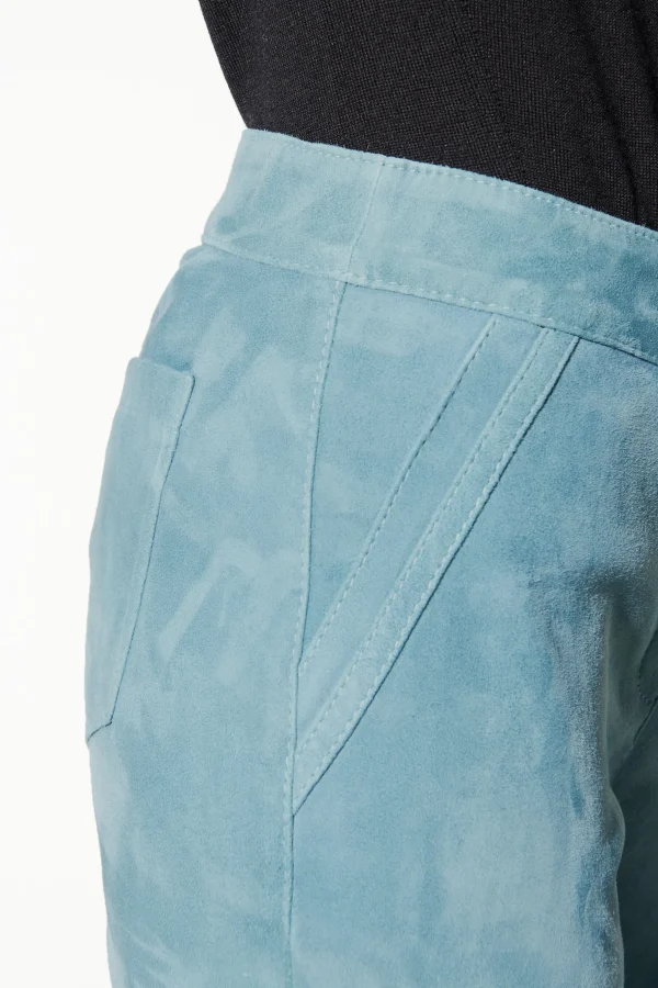 Hosen-LUISA CERANO Wideleg-Pants Aus Veloursleder