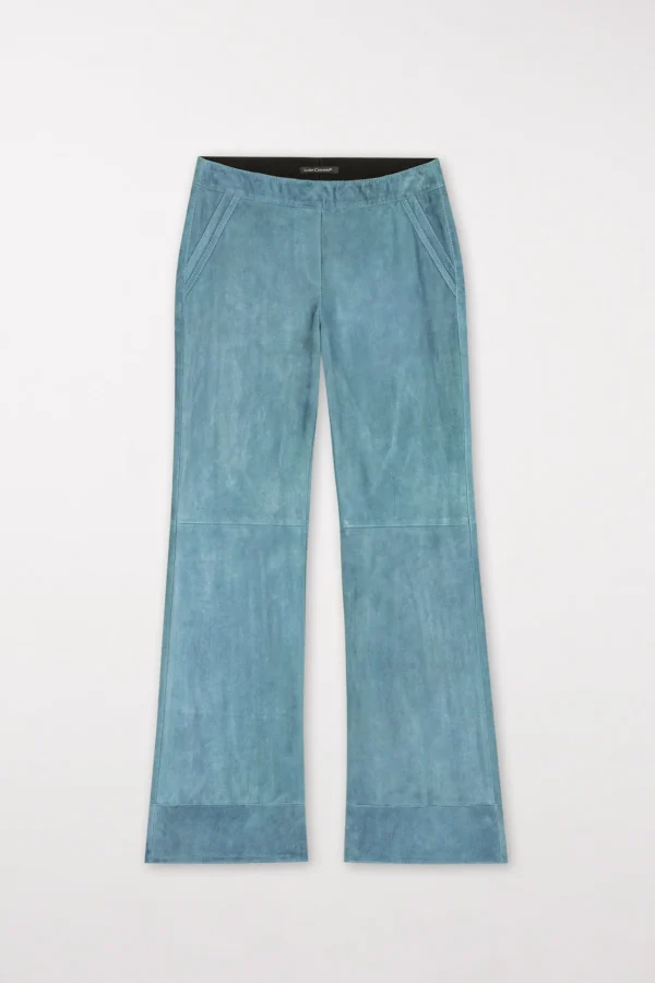 Hosen-LUISA CERANO Wideleg-Pants Aus Veloursleder