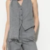Accessoires-LUISA CERANO Wollschal Mit Fransen heather grey